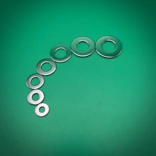 SAE Chrome flat washers, all sizes shown.